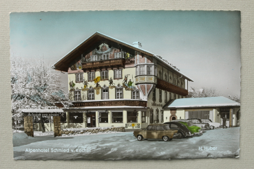 AK Kochel / 1940-1960 / Alpenhotel Schmied v Kochel / PKW